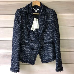 Veronica Beard Cooke Dickey Navy Jacket Blazer 6